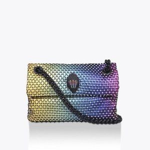 Kurt Geiger Mini Kensington Crystal Studded Ombre Rainbow Bag NWT Chain Strap